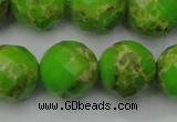 CDE2188 15.5 inches 22mm faceted round dyed sea sediment jasper beads