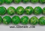 CDE2190 15.5 inches 6mm faceted round dyed sea sediment jasper beads