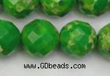 CDE2198 15.5 inches 22mm faceted round dyed sea sediment jasper beads