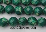 CDE2200 15.5 inches 6mm faceted round dyed sea sediment jasper beads