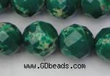 CDE2207 15.5 inches 20mm faceted round dyed sea sediment jasper beads