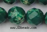 CDE2209 15.5 inches 24mm faceted round dyed sea sediment jasper beads