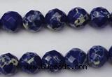 CDE2211 15.5 inches 8mm faceted round dyed sea sediment jasper beads