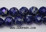 CDE2213 15.5 inches 12mm faceted round dyed sea sediment jasper beads