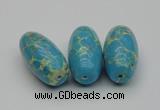 CDE2300 16*30mm rice sea sediment jasper beads wholesale