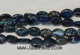 CDE233 15.5 inches 6*8mm oval dyed sea sediment jasper beads