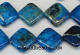 CDE248 15.5 inches 16*16mm diamond dyed sea sediment jasper beads