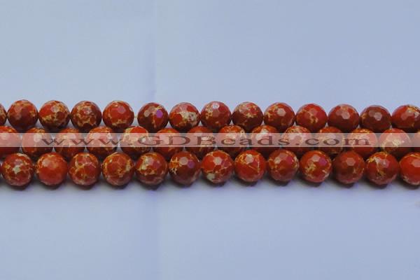 CDE2500 15.5 inches 14mm faceted round dyed sea sediment jasper beads