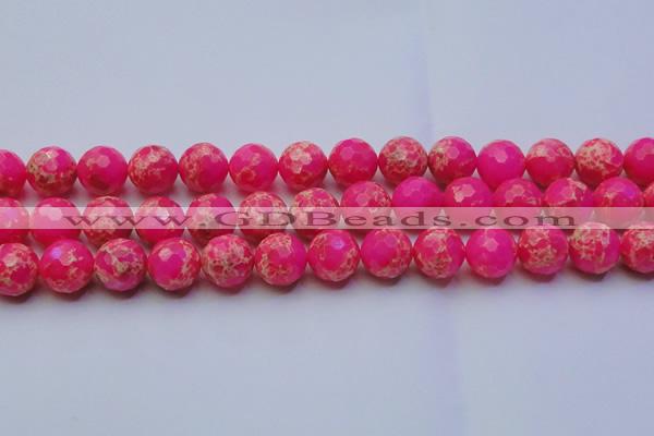 CDE2508 15.5 inches 16mm faceted round dyed sea sediment jasper beads