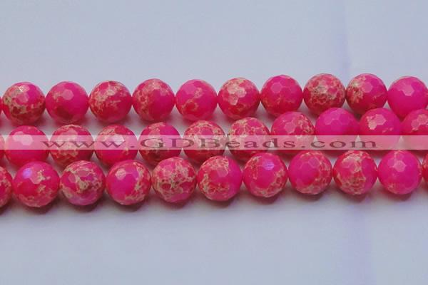 CDE2512 15.5 inches 24mm faceted round dyed sea sediment jasper beads