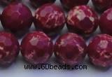 CDE2521 15.5 inches 14mm faceted round dyed sea sediment jasper beads