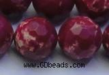 CDE2526 15.5 inches 24mm faceted round dyed sea sediment jasper beads