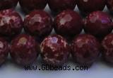 CDE2528 15.5 inches 14mm faceted round dyed sea sediment jasper beads