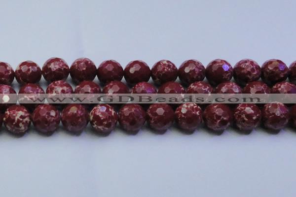 CDE2532 15.5 inches 22mm faceted round dyed sea sediment jasper beads