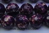 CDE2536 15.5 inches 16mm faceted round dyed sea sediment jasper beads