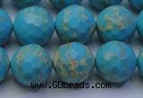 CDE2542 15.5 inches 14mm faceted round dyed sea sediment jasper beads