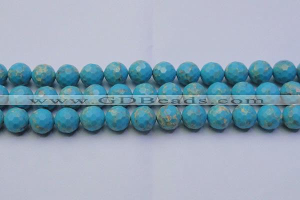 CDE2543 15.5 inches 16mm faceted round dyed sea sediment jasper beads