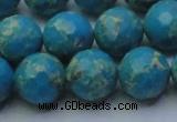 CDE2549 15.5 inches 14mm faceted round dyed sea sediment jasper beads