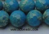 CDE2551 15.5 inches 18mm faceted round dyed sea sediment jasper beads