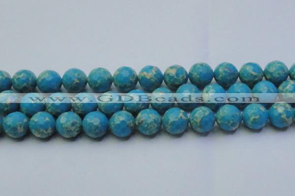 CDE2551 15.5 inches 18mm faceted round dyed sea sediment jasper beads