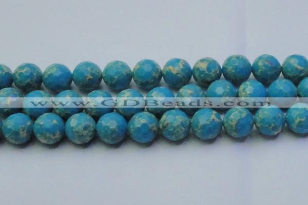 CDE2553 15.5 inches 22mm faceted round dyed sea sediment jasper beads