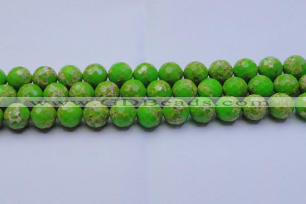 CDE2558 15.5 inches 18mm faceted round dyed sea sediment jasper beads