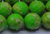 CDE2559 15.5 inches 20mm faceted round dyed sea sediment jasper beads