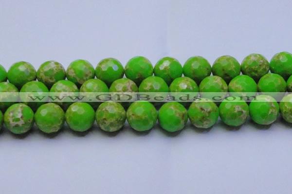 CDE2561 15.5 inches 24mm faceted round dyed sea sediment jasper beads