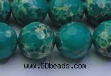 CDE2566 15.5 inches 18mm faceted round dyed sea sediment jasper beads