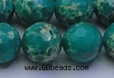 CDE2567 15.5 inches 20mm faceted round dyed sea sediment jasper beads