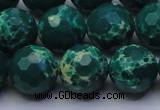 CDE2571 15.5 inches 14mm faceted round dyed sea sediment jasper beads