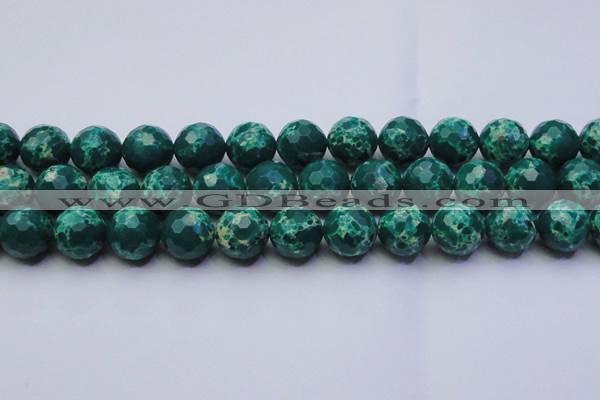 CDE2572 15.5 inches 16mm faceted round dyed sea sediment jasper beads