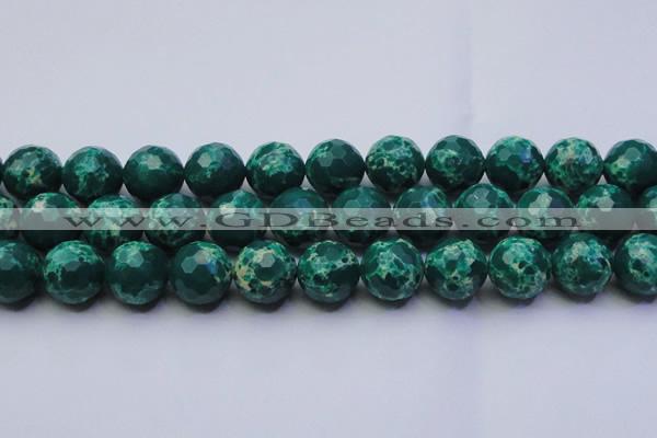 CDE2573 15.5 inches 18mm faceted round dyed sea sediment jasper beads