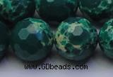 CDE2574 15.5 inches 20mm faceted round dyed sea sediment jasper beads