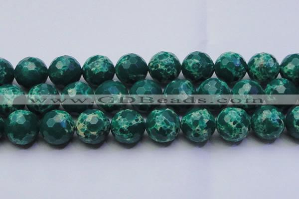 CDE2576 15.5 inches 24mm faceted round dyed sea sediment jasper beads