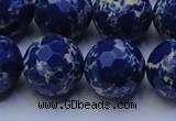 CDE2582 15.5 inches 20mm faceted round dyed sea sediment jasper beads