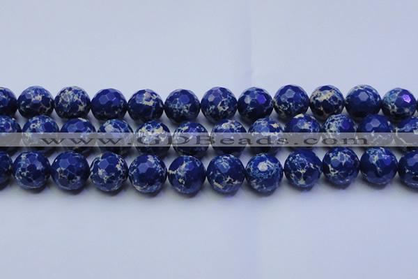 CDE2582 15.5 inches 20mm faceted round dyed sea sediment jasper beads