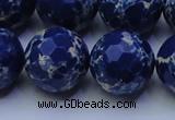 CDE2583 15.5 inches 22mm faceted round dyed sea sediment jasper beads