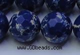 CDE2584 15.5 inches 24mm faceted round dyed sea sediment jasper beads