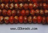 CDE2600 15.5 inches 5*8mm rondelle dyed sea sediment jasper beads