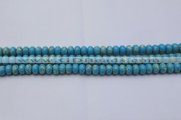 CDE2650 15.5 inches 8*12mm rondelle dyed sea sediment jasper beads