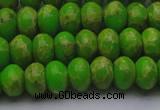 CDE2659 15.5 inches 10*14mm rondelle dyed sea sediment jasper beads