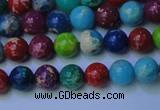 CDE2689 15.5 inches 6mm round mixed color sea sediment jasper beads