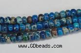 CDE274 15.5 inches 4*6mm rondelle dyed sea sediment jasper beads