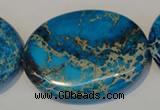 CDE320 15.5 inches 35*45mm oval dyed sea sediment jasper beads