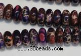 CDE372 15.5 inches 6*12mm rondelle dyed sea sediment jasper beads