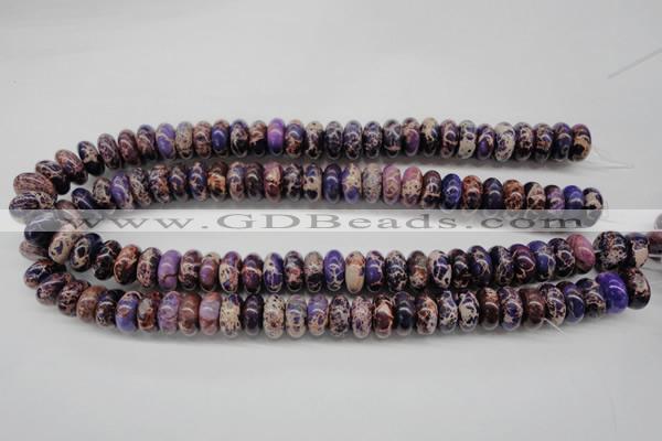 CDE373 15.5 inches 7*14mm rondelle dyed sea sediment jasper beads