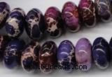 CDE374 15.5 inches 8*16mm rondelle dyed sea sediment jasper beads