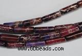 CDE376 15.5 inches 4*12mm tube dyed sea sediment jasper beads