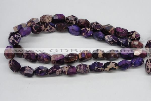 CDE38 15.5 inches 14*18mm faceted nuggets dyed sea sediment jasper beads